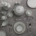 NORITAK طقم سفرة بورسلين سيرلانكي سجنتشر بلاتين - 112 قطعة