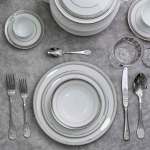 ⁦NORITAK طقم سفرة بورسلين سيرلانكي سجنتشر بلاتين - 112 قطعة⁩ - الصورة ⁦4⁩