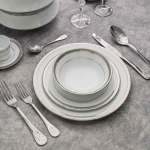 ⁦NORITAK طقم سفرة بورسلين سيرلانكي سجنتشر بلاتين - 112 قطعة⁩ - الصورة ⁦6⁩