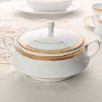 ⁦NORITAK طقم سفرة بورسلين سيرلانكي سجنتشر جولد - 112 قطعة⁩ - الصورة ⁦7⁩