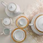 ⁦NORITAK طقم سفرة بورسلين سيرلانكي سجنتشر جولد - 112 قطعة⁩ - الصورة ⁦8⁩