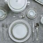 ⁦NORITAK طقم سفرة بورسلين سيرلانكي اتيرنال بالاس بلاتين - 112 قطعة⁩ - الصورة ⁦2⁩