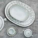 ⁦NORITAK طقم سفرة بورسلين سيرلانكي اتيرنال بالاس بلاتين - 112 قطعة⁩ - الصورة ⁦3⁩