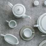 ⁦NORITAK طقم سفرة بورسلين سيرلانكي اتيرنال بالاس بلاتين - 112 قطعة⁩ - الصورة ⁦4⁩