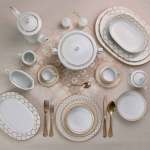 NORITAK طقم سفرة بورسلين سيرلانكي اتيرنال بالاس جولد - 112 قطعة