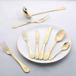 HERDMAR طقم شوك ومعالق برتغالي لون جولد - 75 قطعة