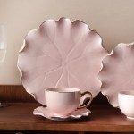 ⁦طقم شاي وجاتوه بورسلين مموج تايلاندي بينك كنار ذهبي 24 قطعة⁩ - الصورة ⁦12⁩