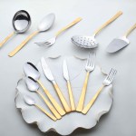 Nehir طقم شوك ومعالق دينيز جولد مط شنطة خشب 89 قطعة