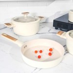 ⁦طقم حلل نانستيك مضلع من روز HS-90 لون أبيض 9 قطع⁩ - الصورة ⁦4⁩